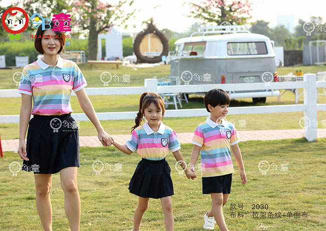 2020年新款條紋幼兒園園服制定，清新可愛